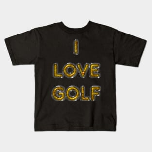 I Love Golf - Yellow Kids T-Shirt